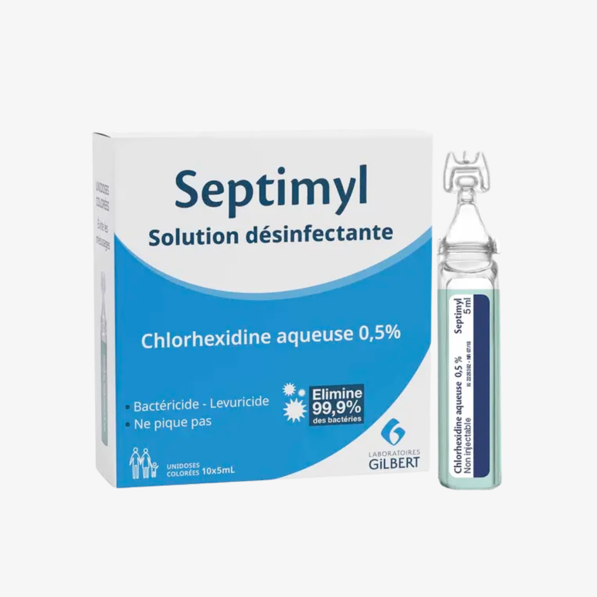 Chlorhexidine unidose 10x5ml SEPTIMYL - Boîte de 10 unidoses