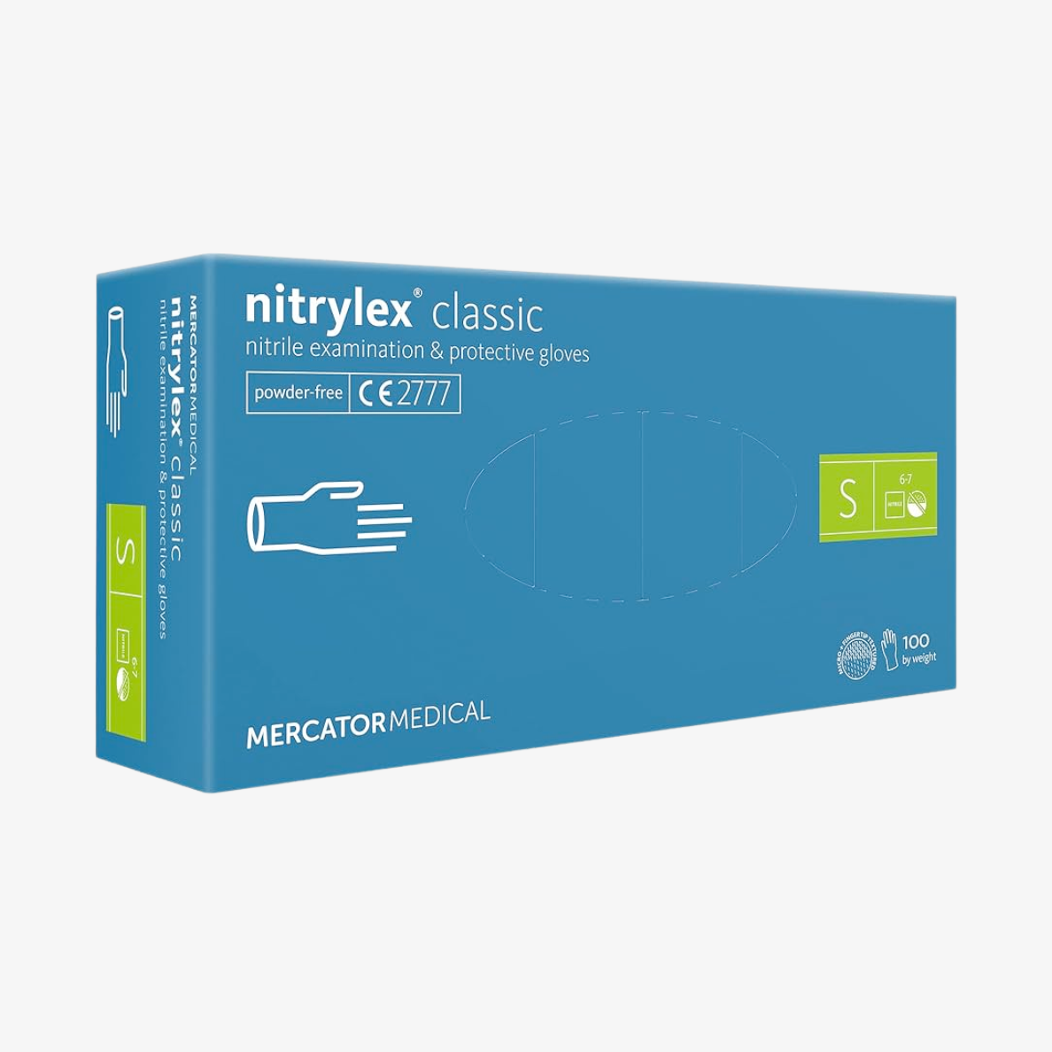 Gant d'examen en nitrile sans poudre NITRYLEX MERCATOR Bleu