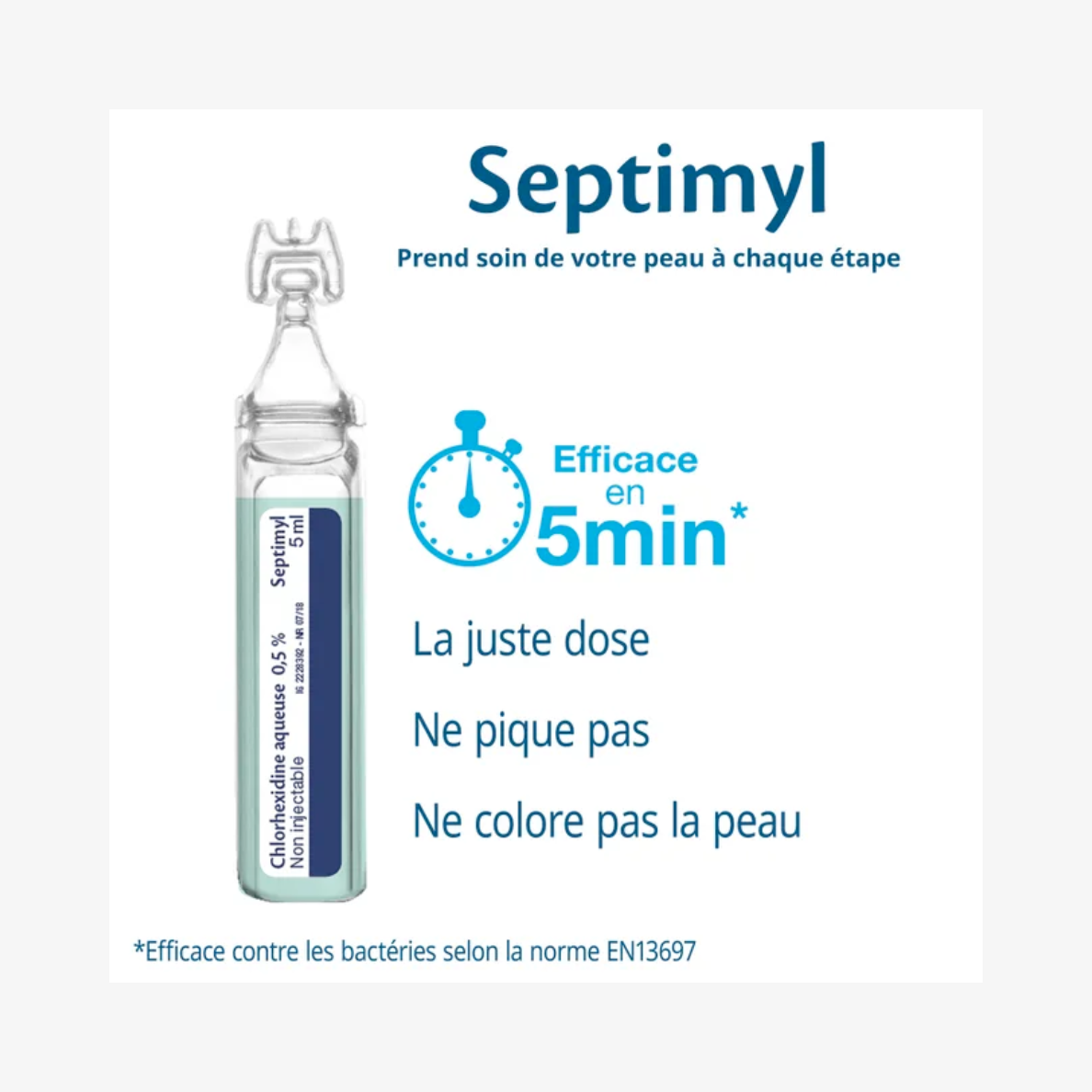 Chlorhexidine unidose 10x5ml SEPTIMYL - Boîte de 10 unidoses