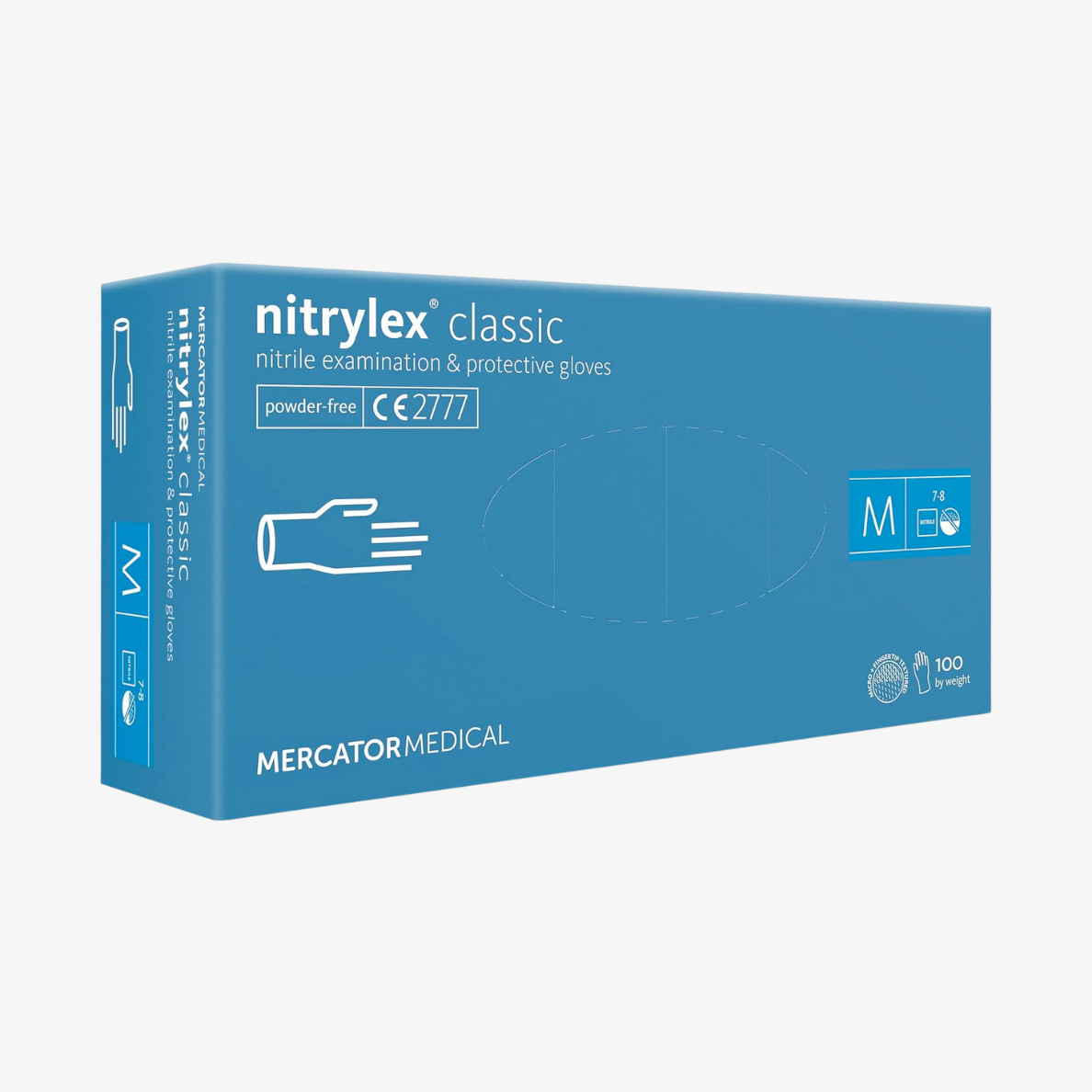 Gant d'examen en nitrile sans poudre NITRYLEX MERCATOR Bleu
