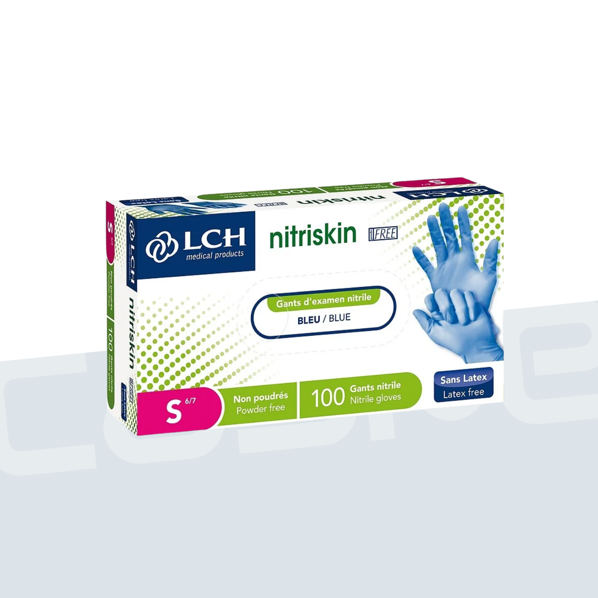 LCH Gant d'examen en nitrile BLEU NITRISKIN sans poudre