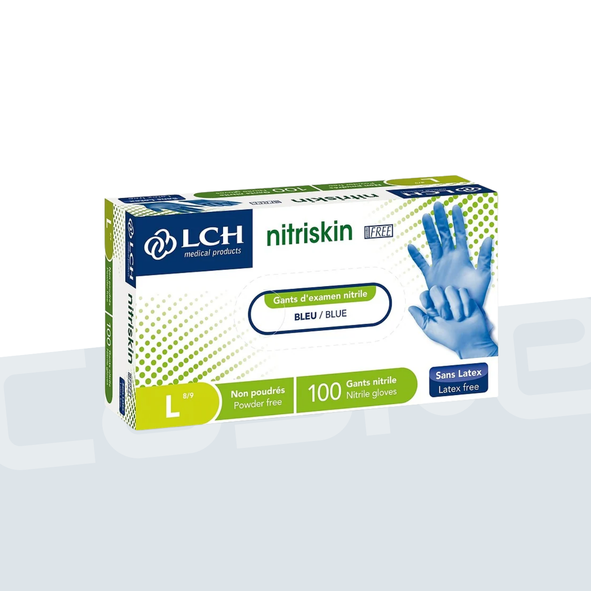 LCH Gant d'examen en nitrile BLEU NITRISKIN sans poudre
