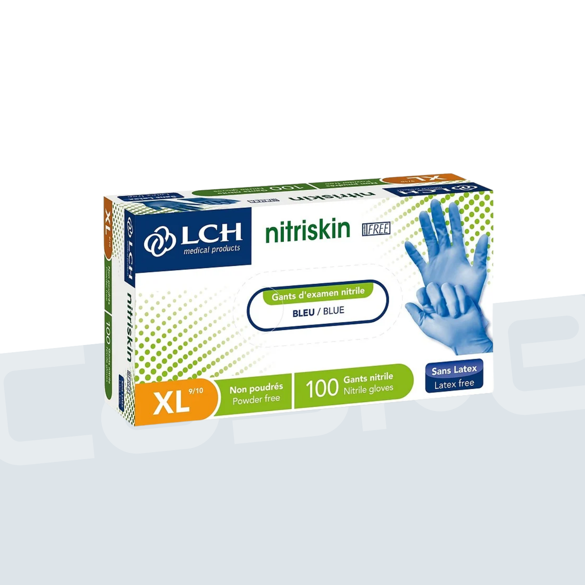 LCH Gant d'examen en nitrile BLEU NITRISKIN sans poudre