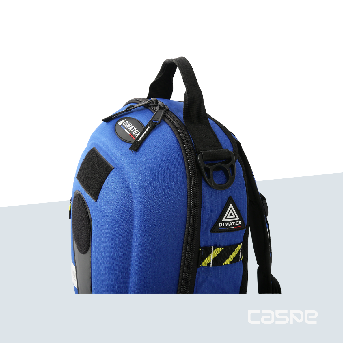 DIMATEX Sac à dos coqué MATT MINI Medium Blue et bandes réflechissante