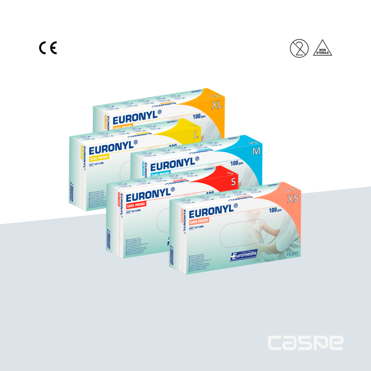 EUROMEDIS Gant d'examen en vinyle EURONYL sans poudre 240 mm