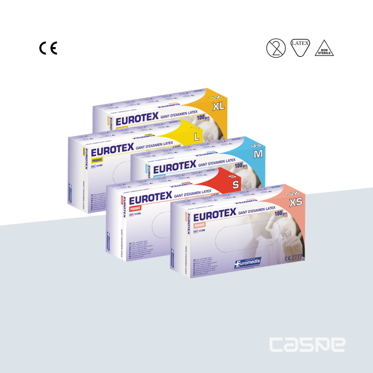 EUROMEDIS Gant d'examen en latex EUROTEX poudré 240 mm