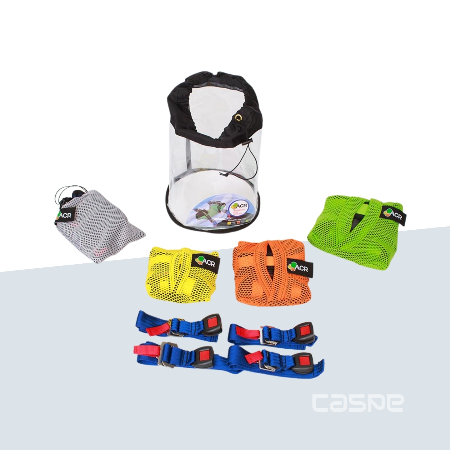 ACR Système harnais de fixation et de sécurité brancard 4 tailles - 10G - PEDIATRIQUE de 2 à 45kgs