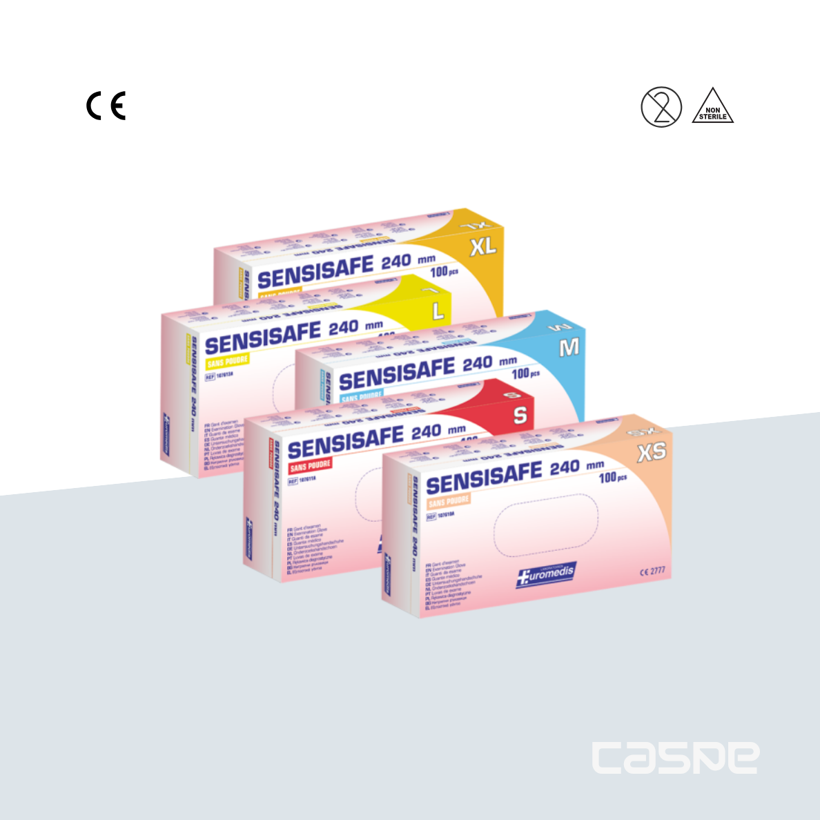 EUROMEDIS Gant d'examen en vinyle SENSISAFE sans poudre 240 mm